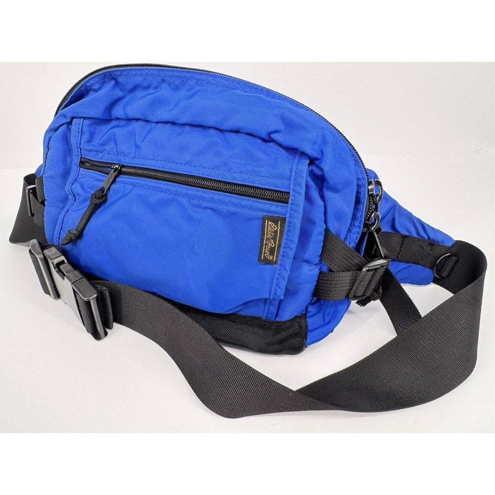 Eddie Bauer Fanny Pack Waist Bag Blue Nylon Belt Bag Travel Hiking Sling